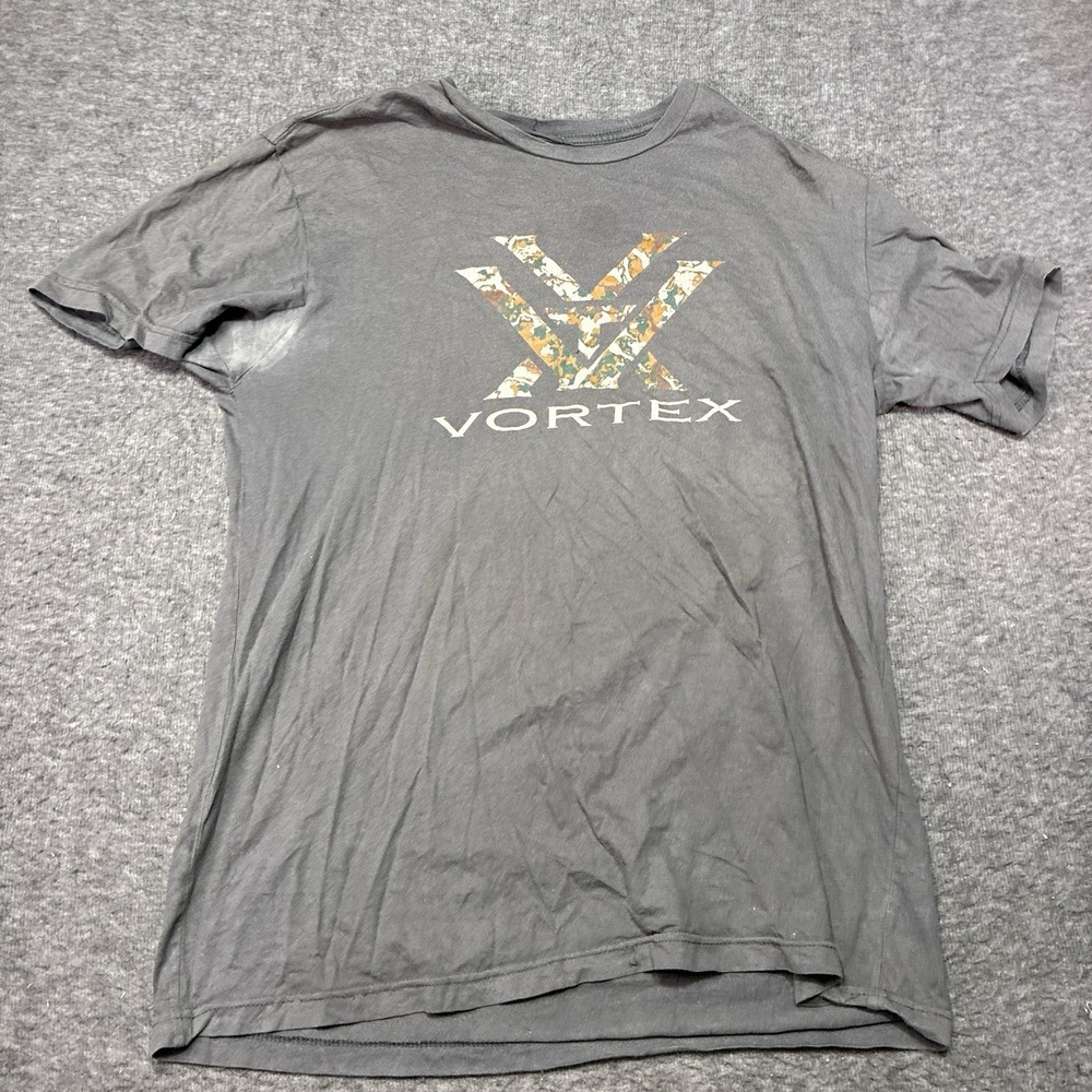 Vortex Optics Graphic T-Shirt Mens‎ Medium Gray Camo Logo Distressed